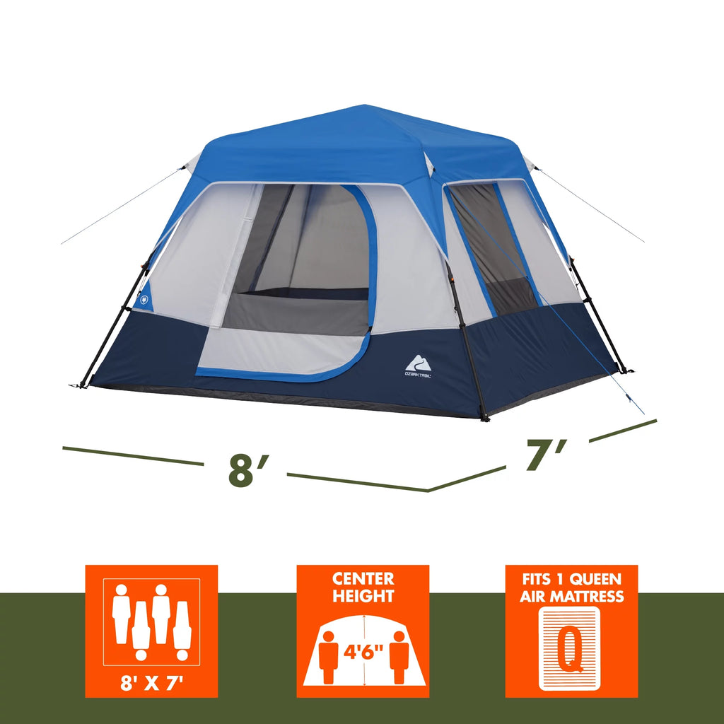 4-Person Instant Cabin Tent with LED Lighted Hub V8351