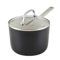 Hard Anodized Ceramic Nonstick Sauce Pan with Lid, 3qt, Matte Black B17032