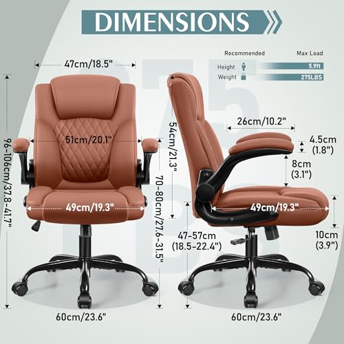 Black Leather Office Chair with Wheels H8270