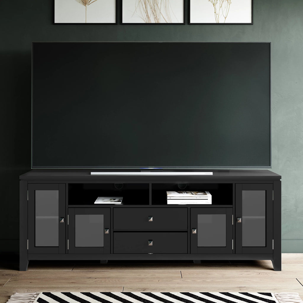 Black Wood TV Media Stand W67108