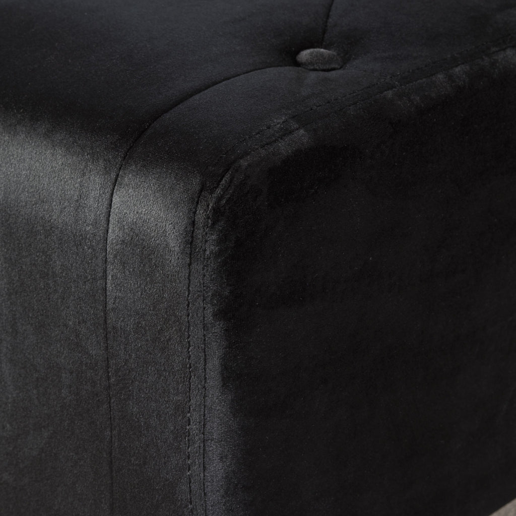 Black and Dark Brown Velvet Ottoman W8165