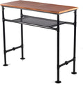 41.3" Height Solid Pine Wood Top Rectangular Pub Bar Table with Extra Shelf O1006