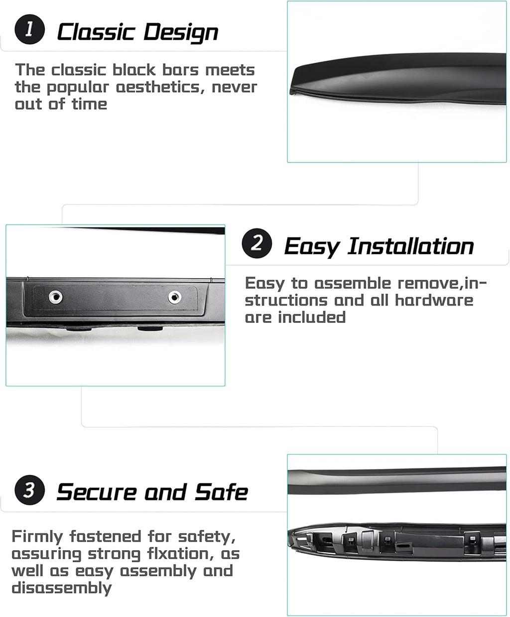 Black Roof Rack Cross Bars J7819