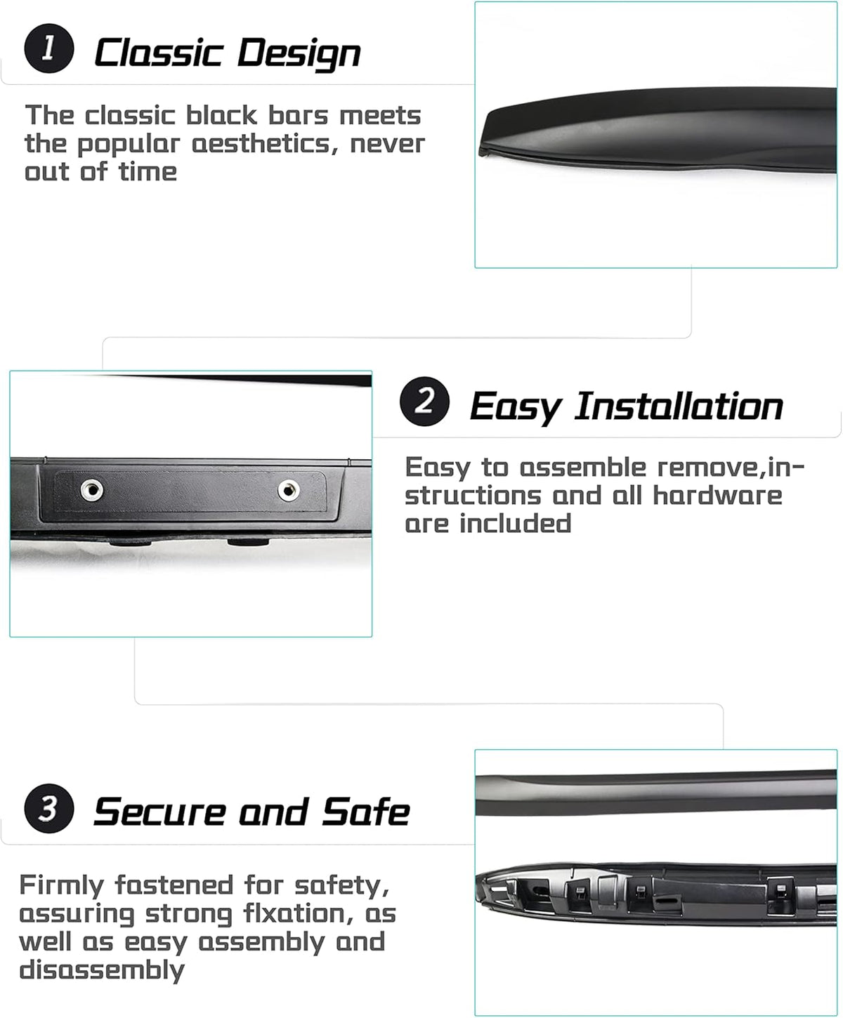 Black Roof Rack Cross Bars J7819