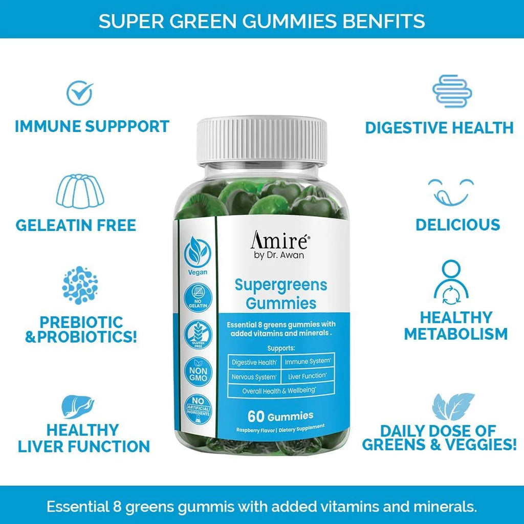 Super Greens Gummies Fruits & Veggies Supplement 240ct A3362