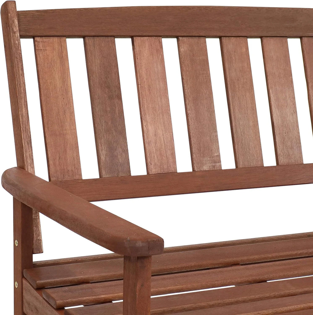Meranti Wood 2-Seat Outdoor Garden Bench D311796