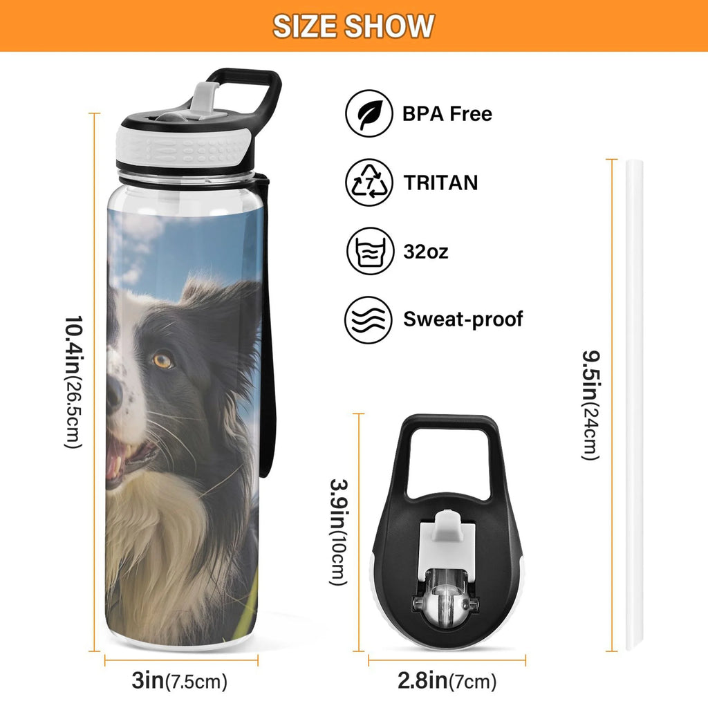 32oz Tritan Leakproof Sports Water Bottle with Straw W7420