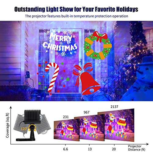 Halloween Christmas Projector Lights Outdoor 26 HD Effects Waterproof with Timer Landscape Lights K17835