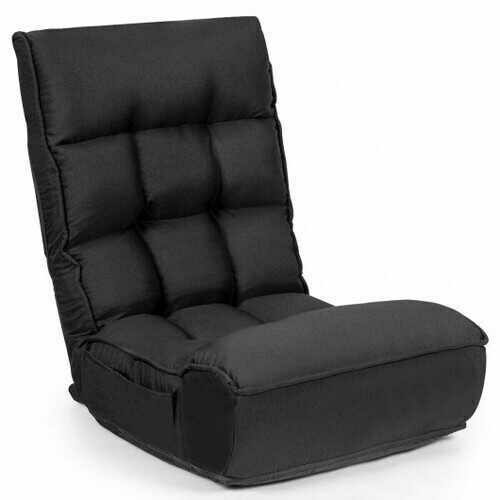 Black Adjustable Folding Floor Chair Sofa F5174