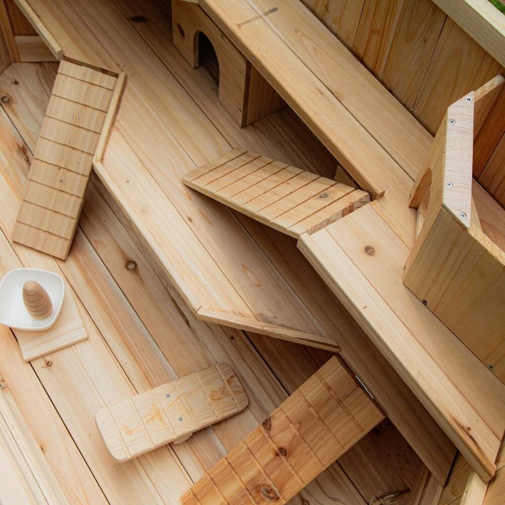 3-Tier Fir Wood Hamster Cage V477