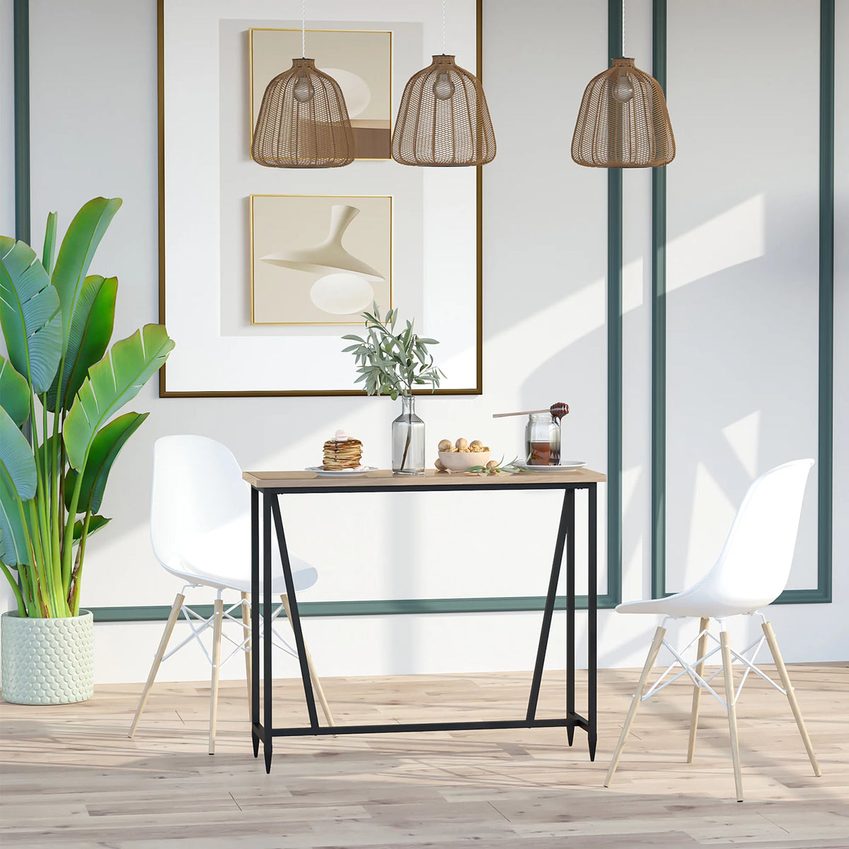 Rustic Industrial Bar Table with Metal Legs S3630
