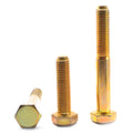 3/8x22-16 x 7/8x22 Coarse Thread Grade 8 Hex Cap Screw Yellow Zinc Plated Pk 100 G8756