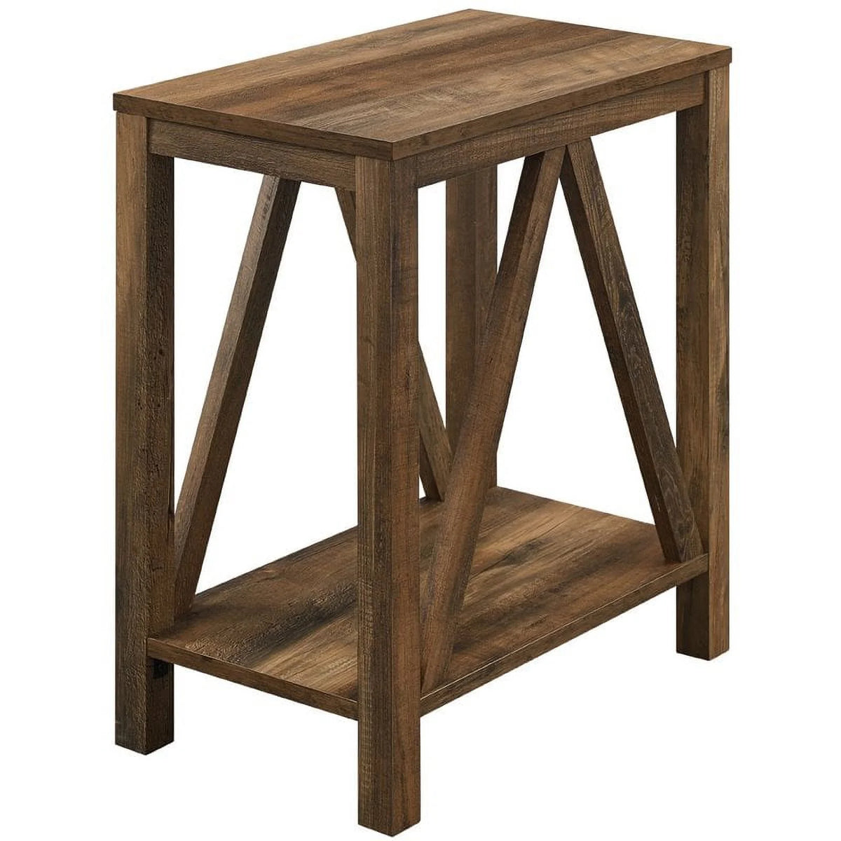 Rustic Oak Narrow End Table Set of 2 C39881