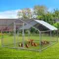 Large Metal Walk-in Chicken Coop with Waterproof Cover V35596
