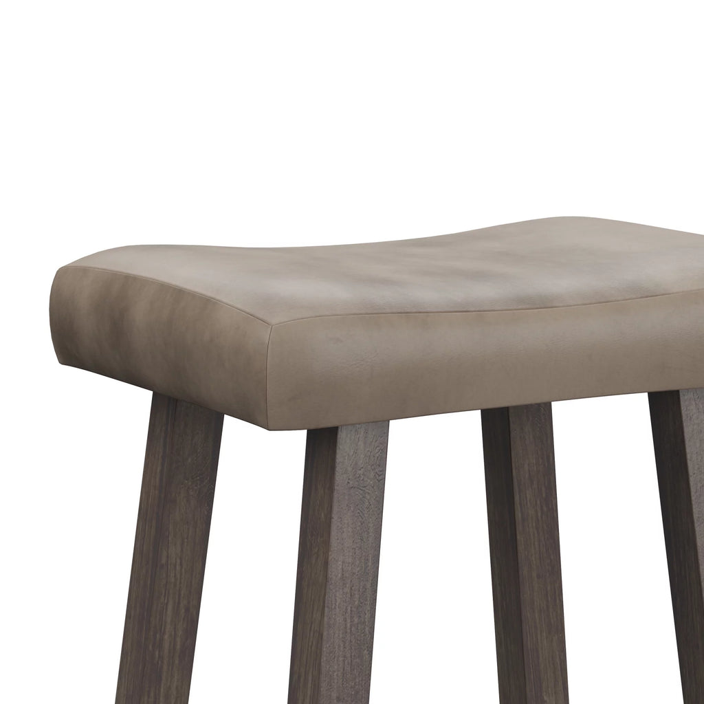 Rustic Gray Wood Backless Bar Height Stool H92671