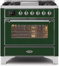 36 Dual Fuel Natural Gas Range Emerald Green Chrome Trim V64772