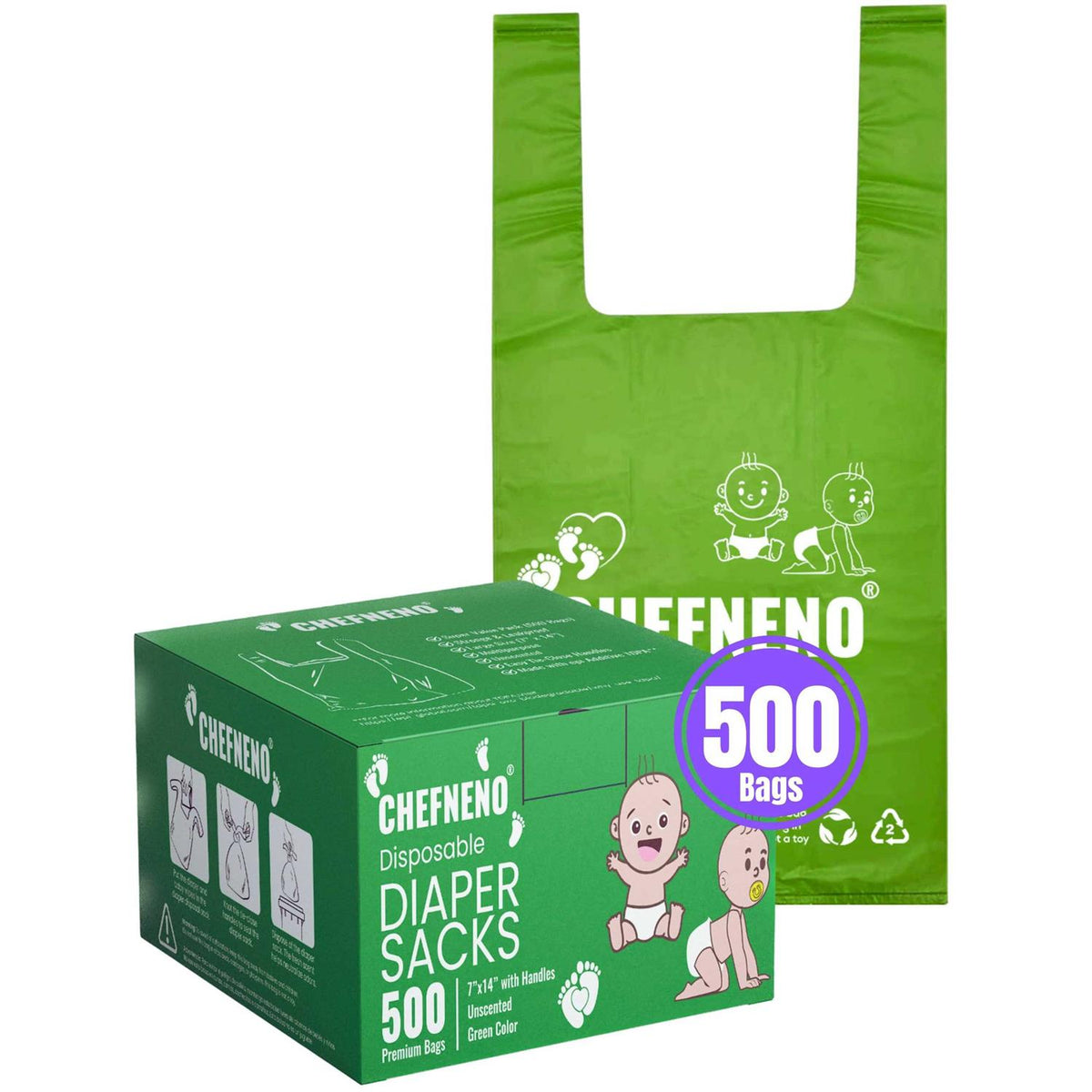 Disposable Biodegradable Unscented Diaper Bag C583207