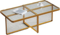 Rectangle Coffee Table with Tempered Glass Tabletop B9052