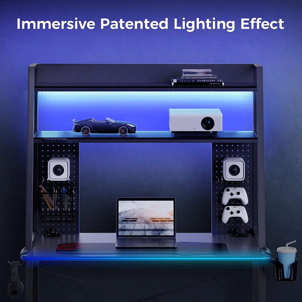 43'' Gaming Desk with Shelves K854