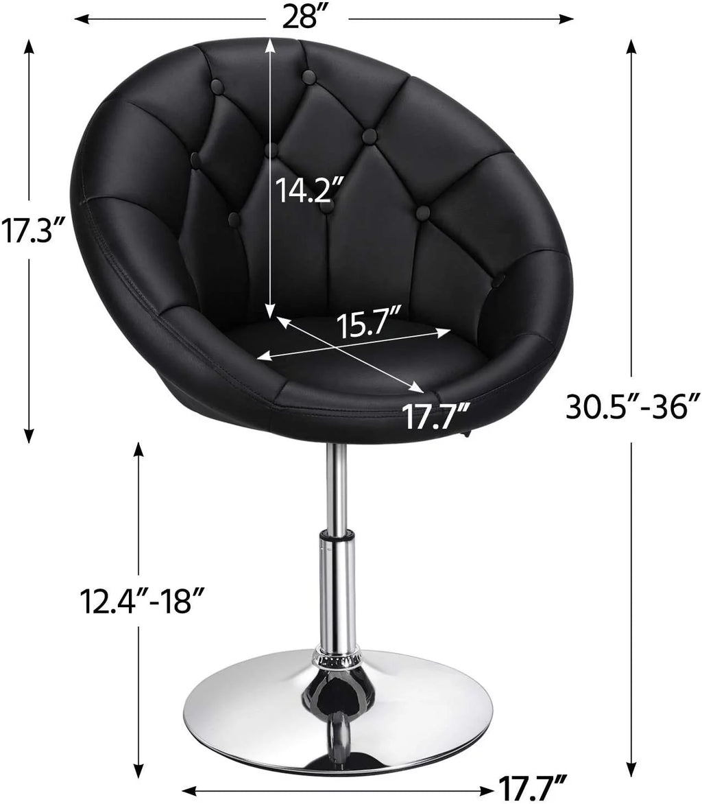 Adjustable Swivel Round Leather Chair with Wheels H933