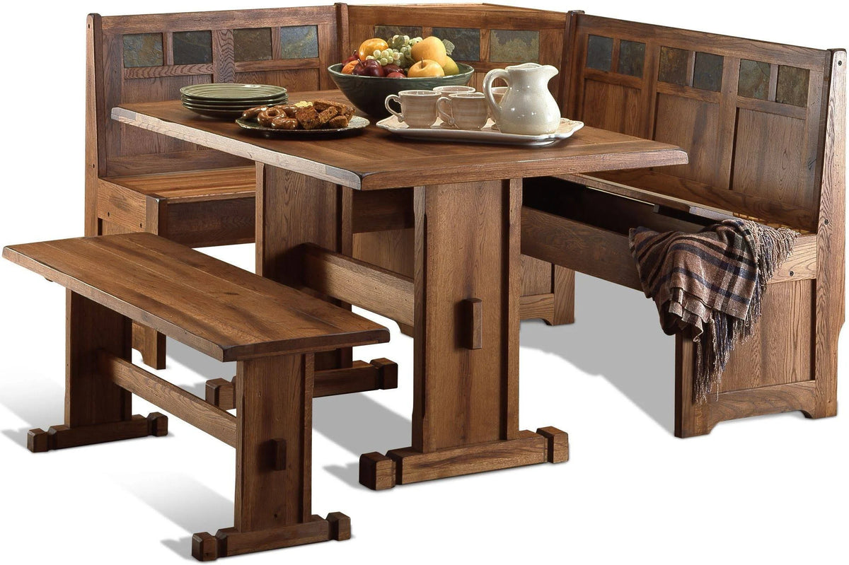 Rustic Oak Breakfast Nook Set W3877