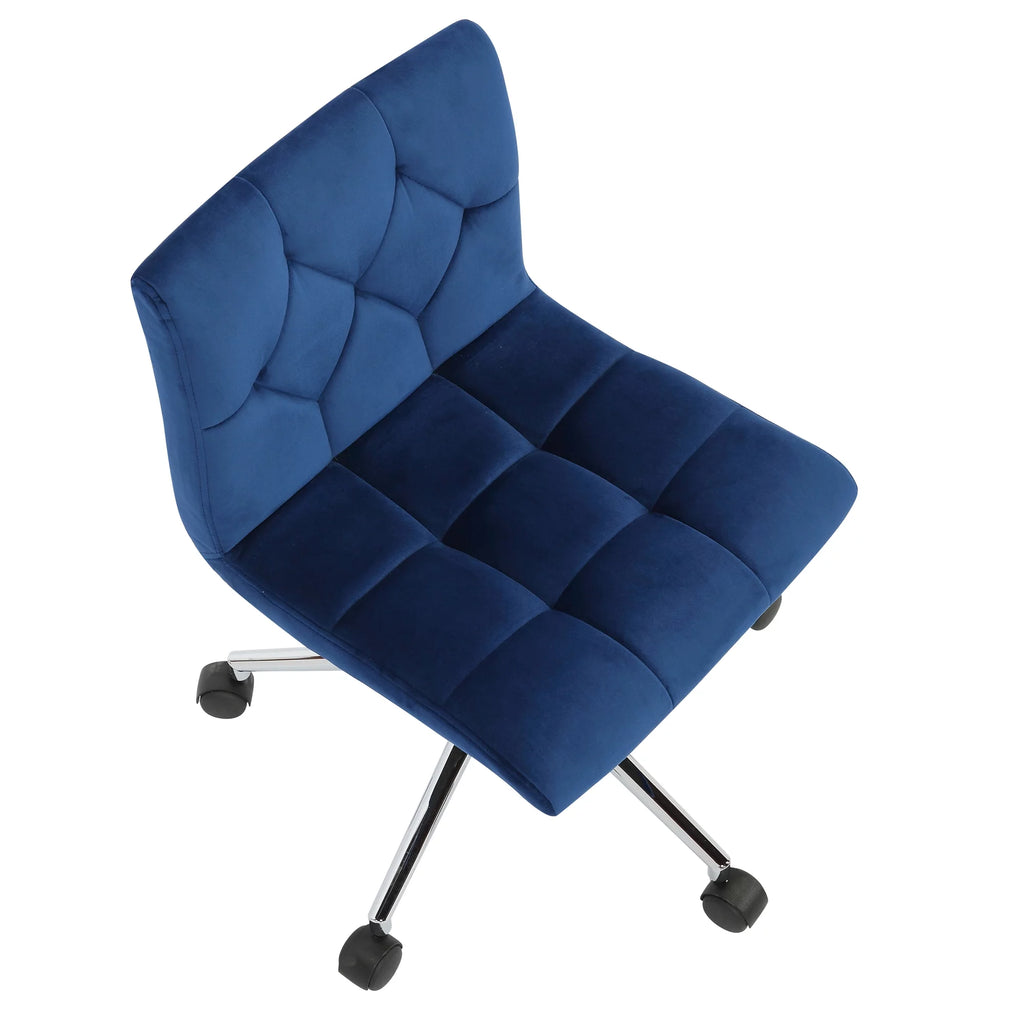 Blue Fabric Adjustable Height Swivel Office Chair D6656
