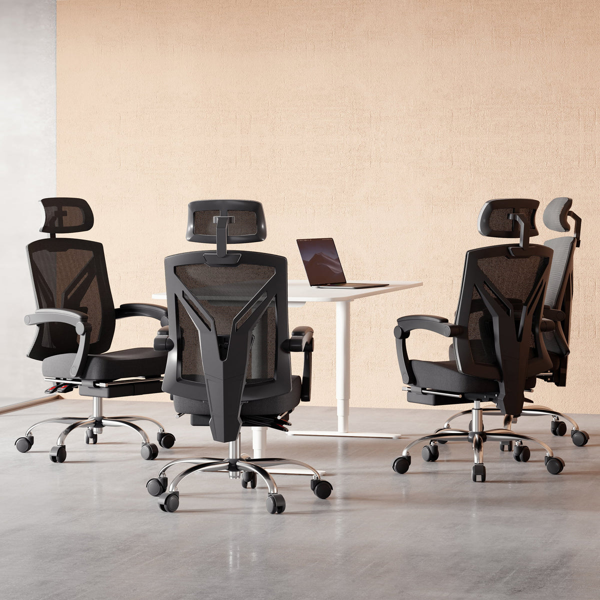 Black Ergonomic Recliner Chair with Lumbar Support and Footrest O701413