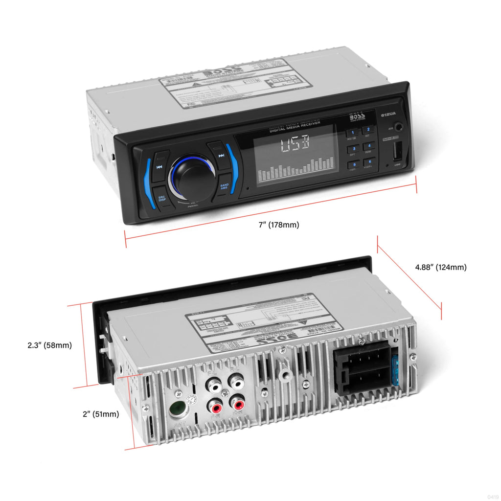 Single Din Mechless Car Audio Stereo Receiver with USB Aux Input AM/FM Radio Z594