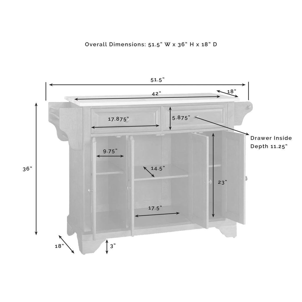 White Black Kitchen Island Cart Q897083