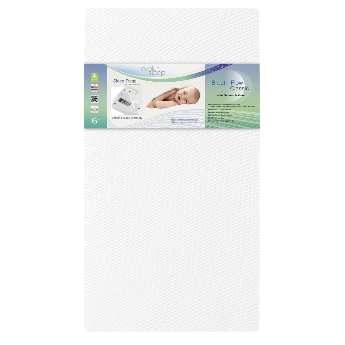 White Innerspring Crib & Toddler Mattress S329135