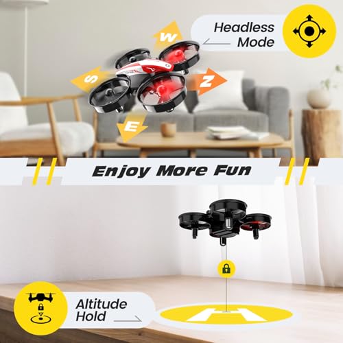 Mini Drone with Auto Hovering, 3D Flips, Headless Mode and 3 Batteries, Blue C276