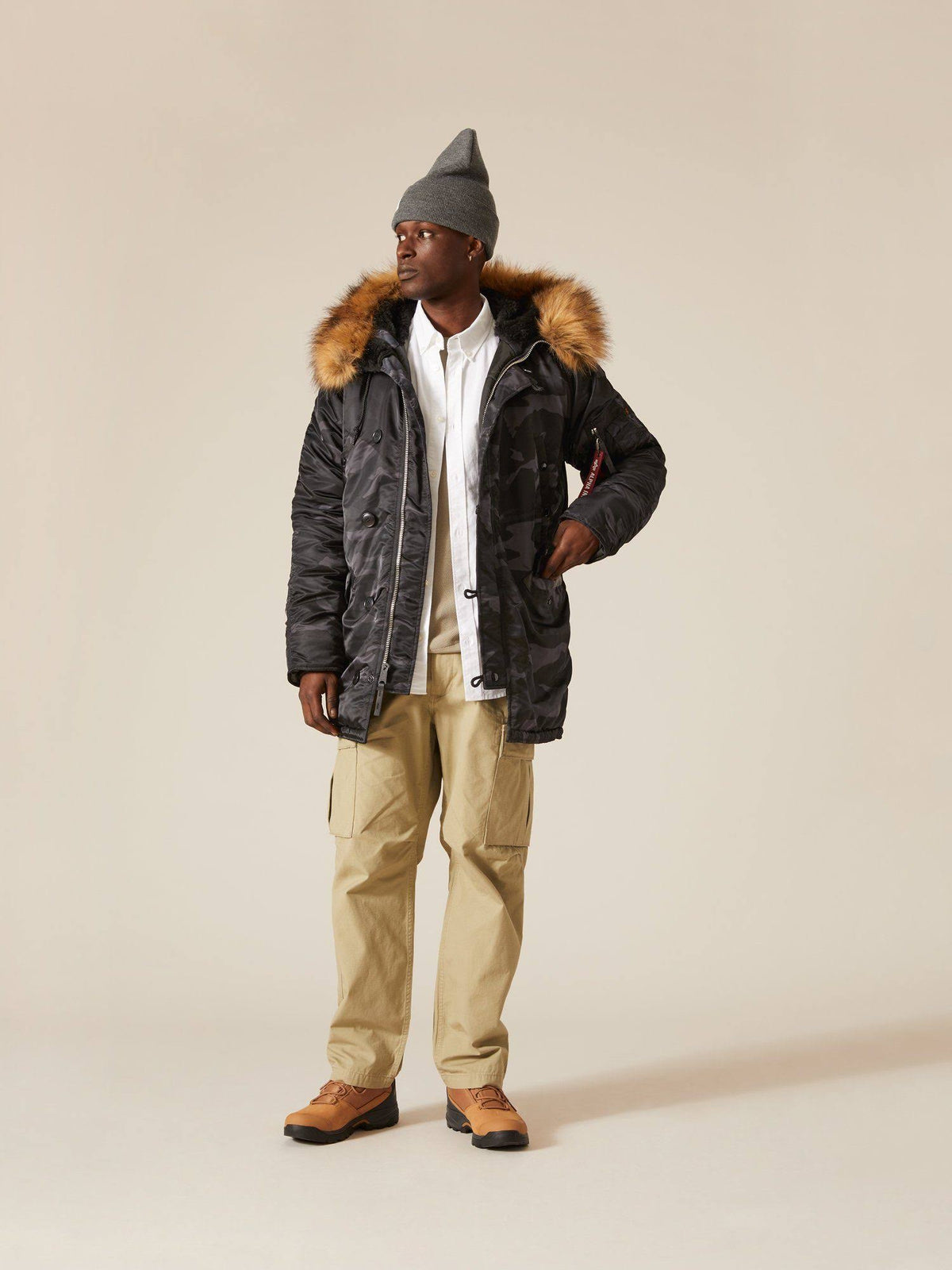 Black Woodland Camo Slim Fit N-3B P277328