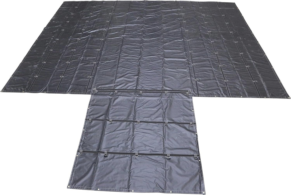 Heavy Duty 24 Feet x 18 Feet Black Lumber Tarp with 8 Foot Drop and Flap Z9345