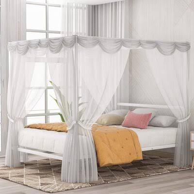Queen Canopy Bed White A876298