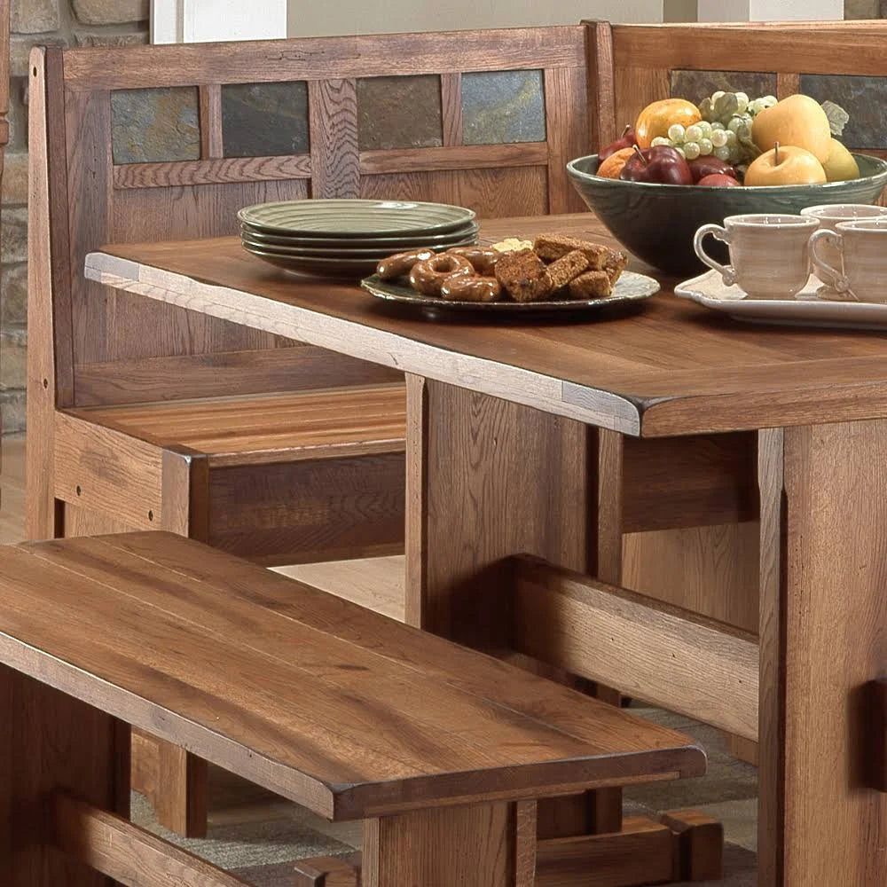 Rustic Oak Breakfast Nook Set W3877