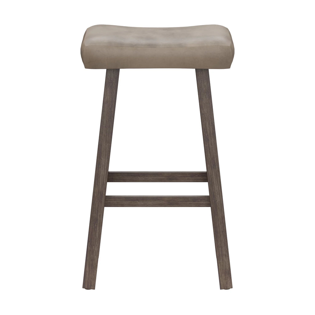 Rustic Gray Wood Backless Bar Height Stool H92671