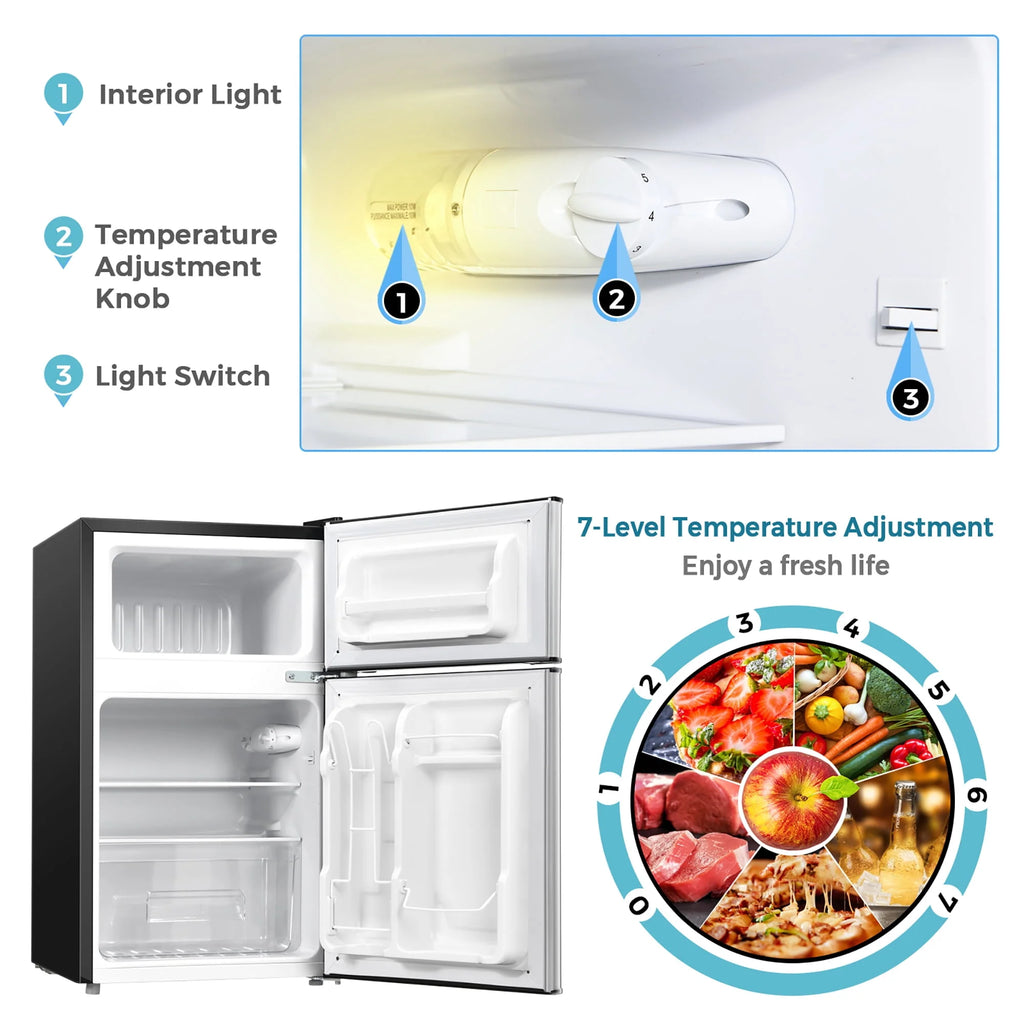 3.3 CU.FT. Compact Refrigerator with Freezer V6113