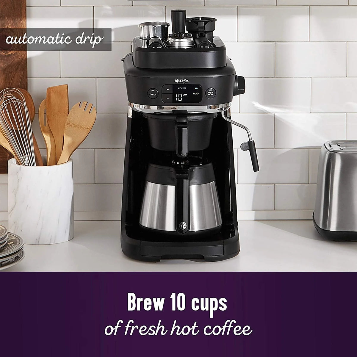 10-Cup Thermal Carafe Coffee Maker and Milk Frother X992329