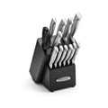 13 Piece Self-Sharpening Knife Block Set in Black O367
