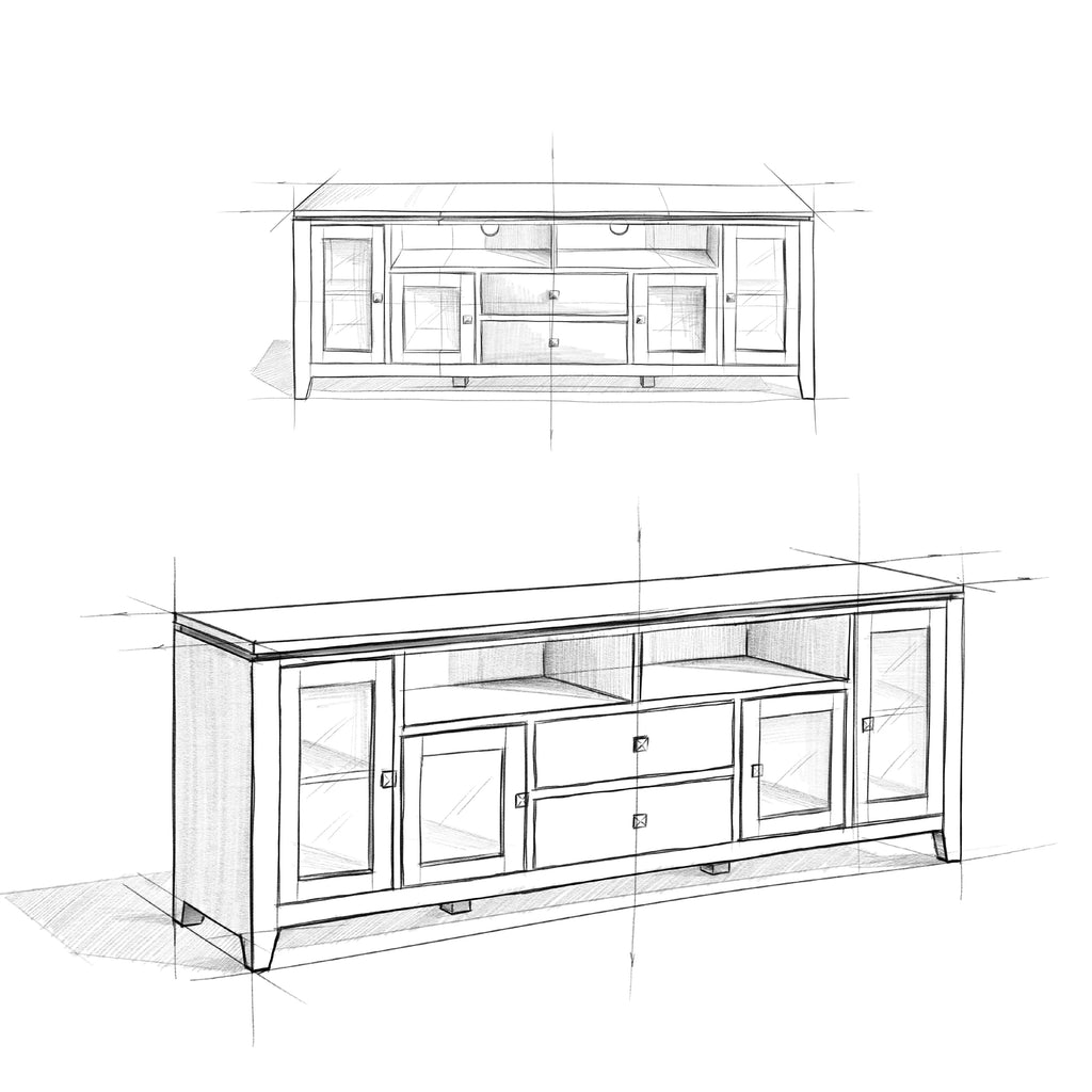 Black Wood TV Media Stand W67108