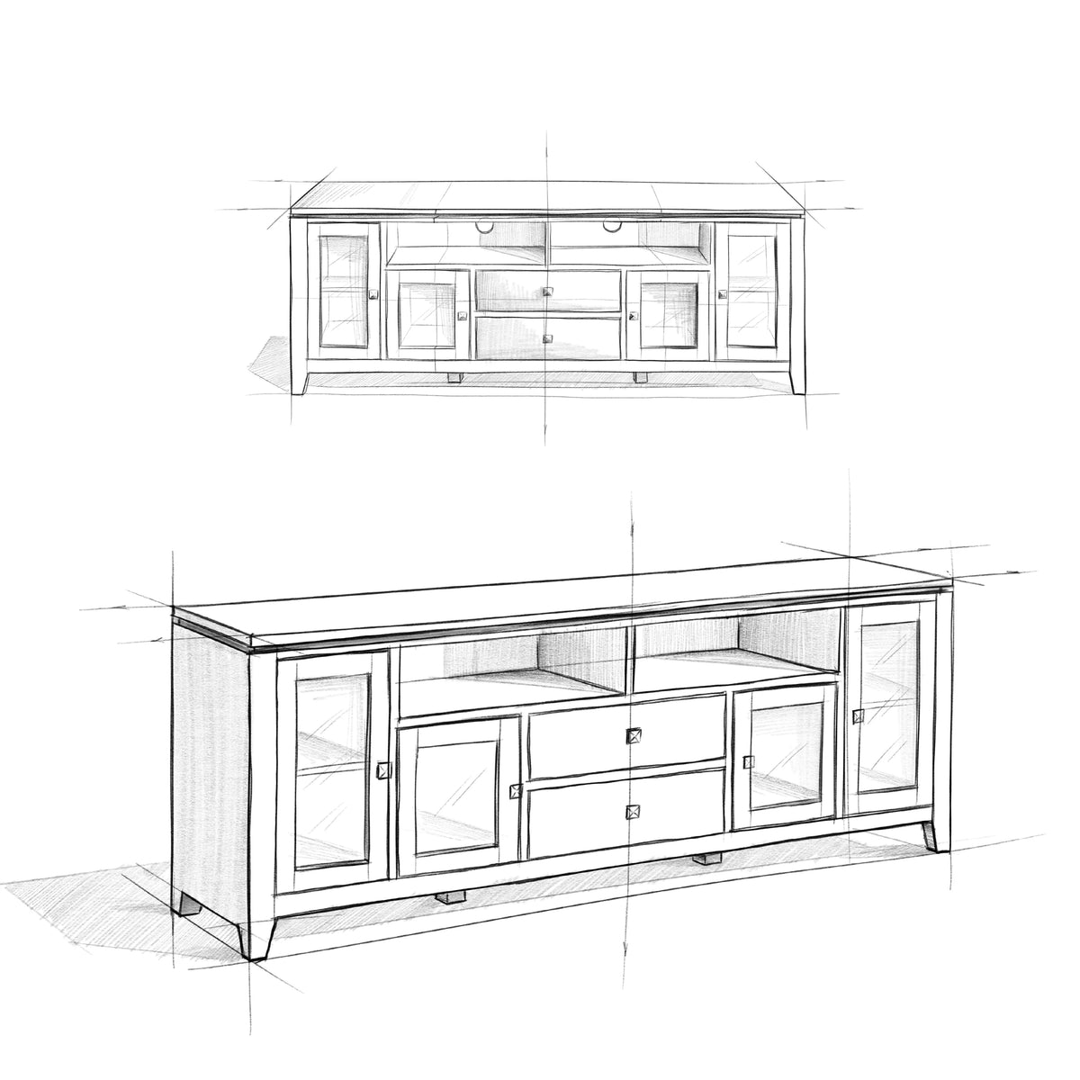 Black Wood TV Media Stand W67108