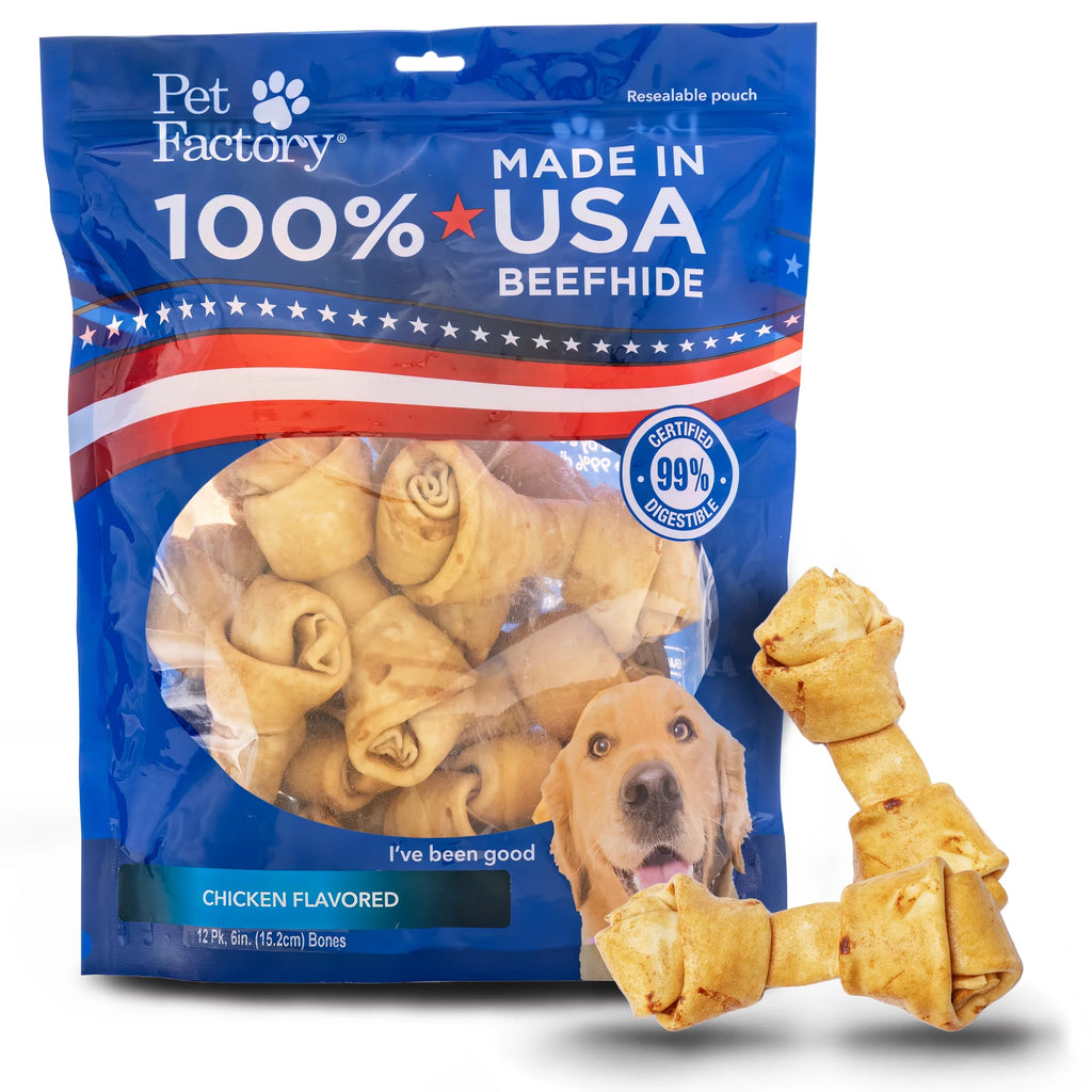 Beefhide Bones Chicken Flavored 6", 12 Count P817