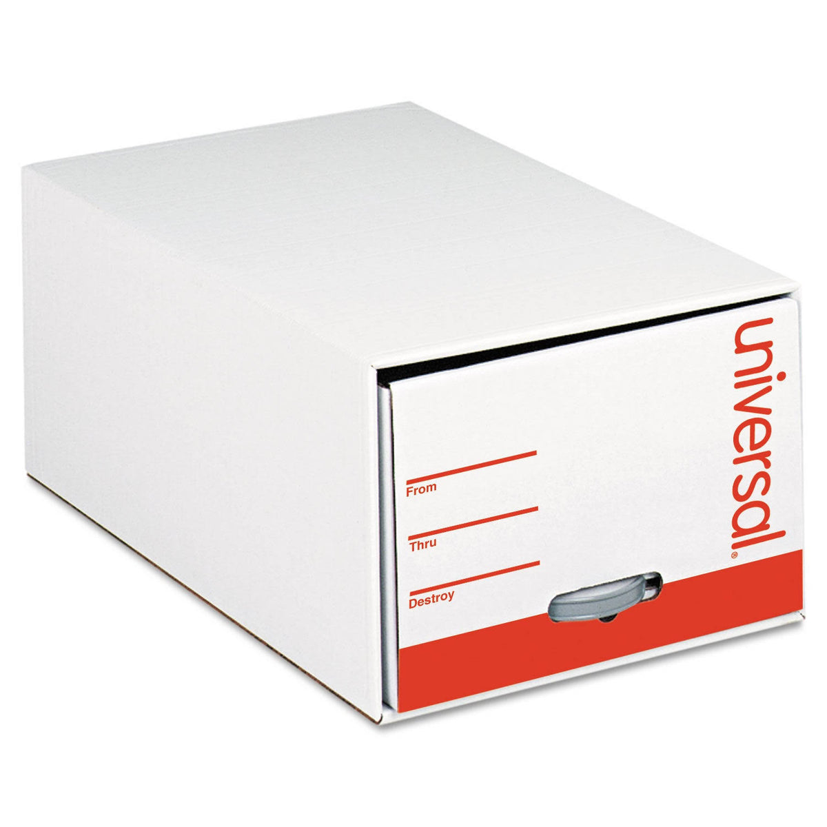 White Fiberboard Storage Box Drawer Files A411158