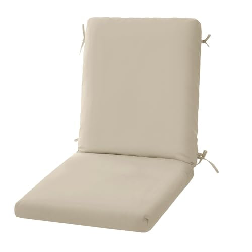 High Back Outdoor Chair Cushions 44''x20'' Waterproof Burgundy N794838