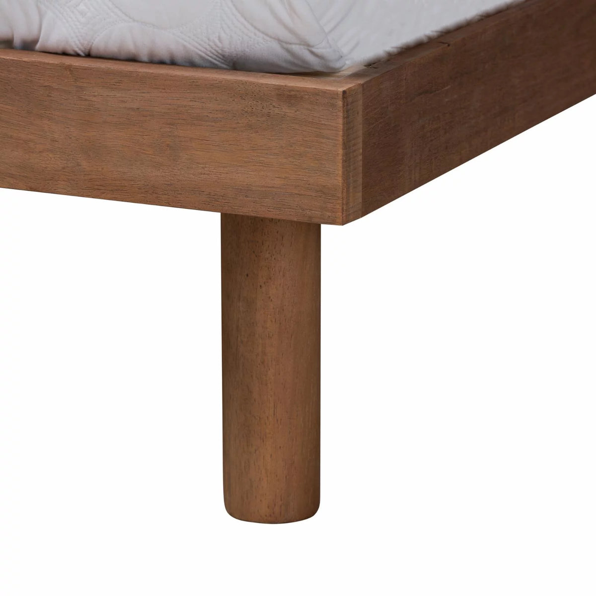 Brown Wood Queen Size Platform Bed with Charging Station Z818486