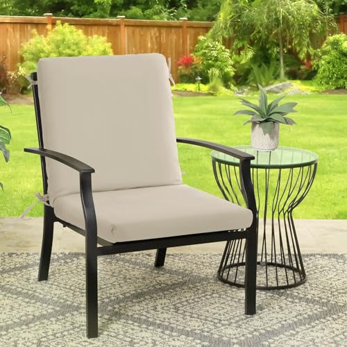 High Back Outdoor Chair Cushions 44''x20'' Waterproof Burgundy N794838