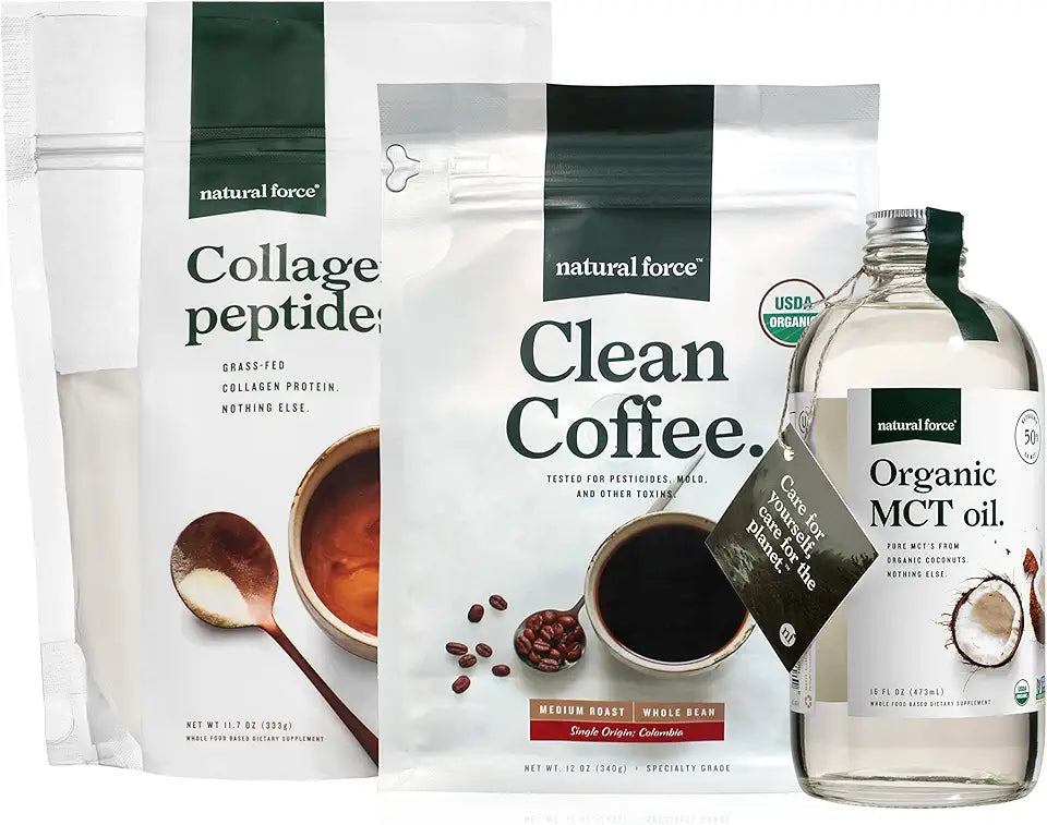 Organic Whole Bean Coffee, MCT Oil & Collagen Peptides Bundle J133666