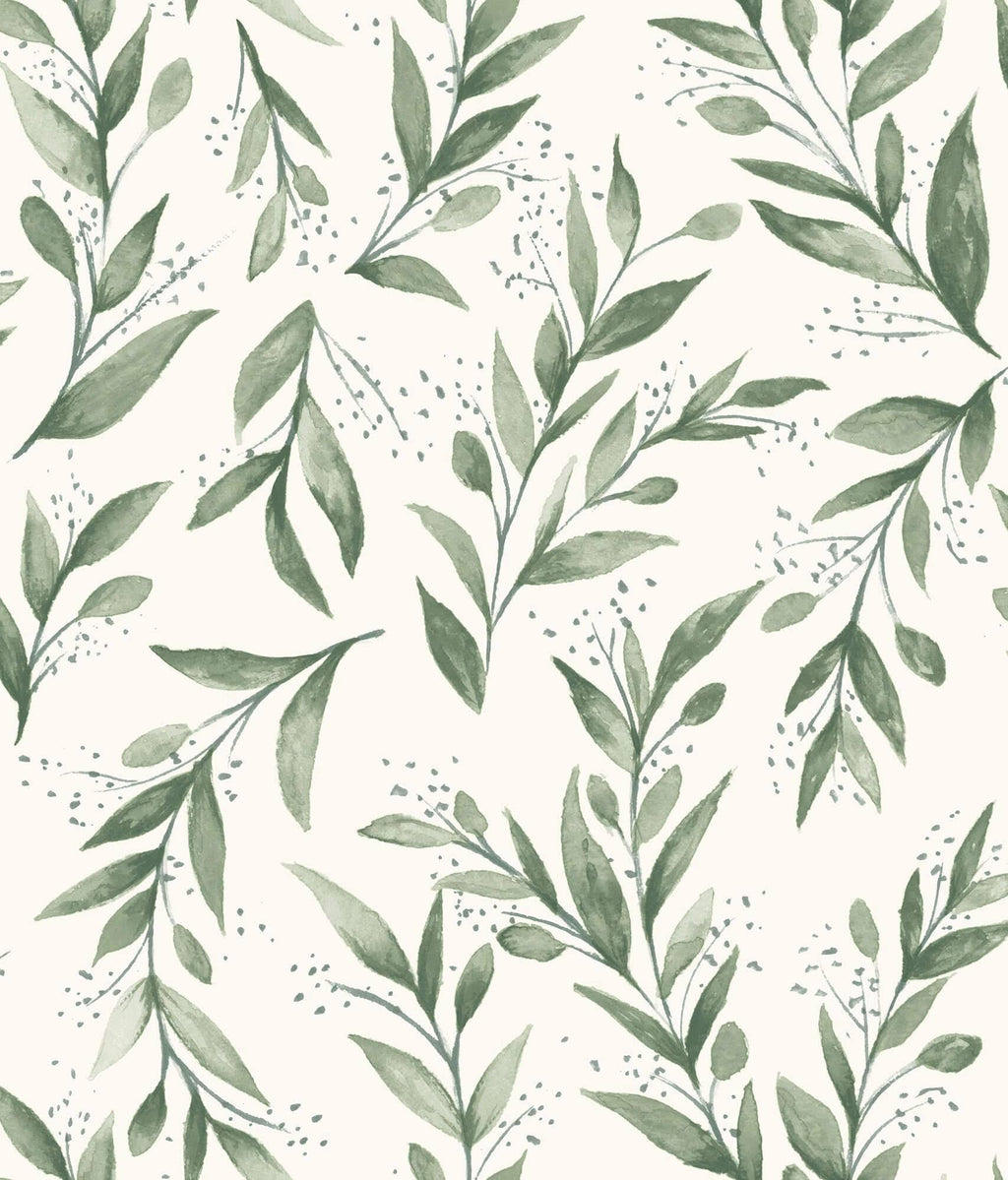 Olive Branch Botanical Pre-Pasted Wallpaper F765