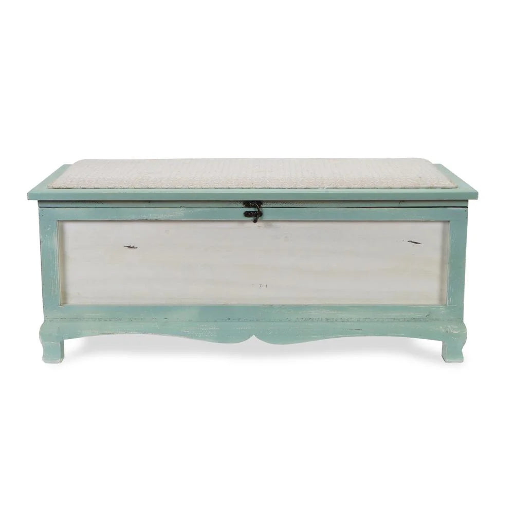 Shabby Bench Chest with Seat Cushion A7636