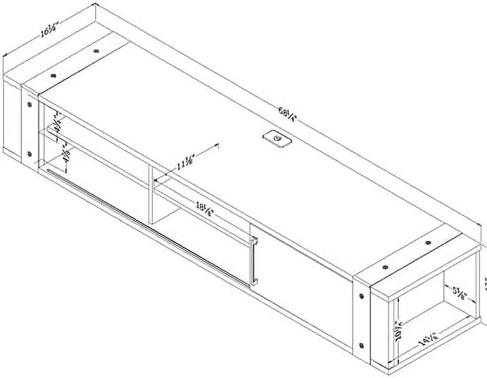Floating TV Entertainment Center with Drawers and Storage Shelves A732060
